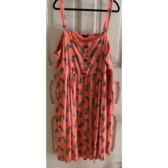 NWT Torrid Cross Hatch Pinafore Midi Dress - Feather Coral Prairie Beachcore 4X - Picture 3 of 12